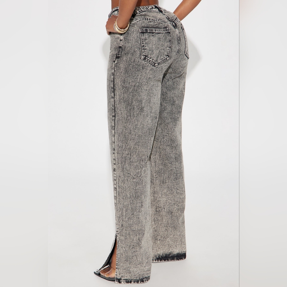 Grey Acid Wash Jeans - Picture 2 of 7